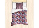 Abakuhaus Set Copripiumino Per Letto Singolo, Stile Vintage Subacqueo, Antiacaro, Adatto A Chi Soffre Di Allergie, Con Federa, 135 Cm X 200 Cm - 80 X 80 Cm, Prugna E Multicolore