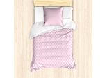 Abakuhaus Set Copripiumino Vintage Valentine Per Letti Singoli, Minimal Rosa, Antiacaro, Adatto A Chi Soffre Di Allergie, Con Federa, 135 Cm X 200 Cm - 80 X 80 Cm, Rosa Baby E Rosa