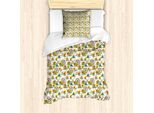 Abakuhaus Set Copripiumino Per Letto Singolo, Fiera Autunnale, Antiacaro, Adatto A Chi Soffre Di Allergie, Con Federa, 135 Cm X 200 Cm - 80 X 80 Cm, Avorio Multicolore