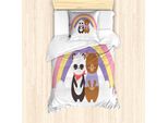 Abakuhaus Set Copripiumino Per Letto Singolo, Disegno Con Nuvole, Antiacaro, Adatto A Chi Soffre Di Allergie, Con Federa, 135 Cm X 200 Cm - 80 X 80 Cm, Multicolore