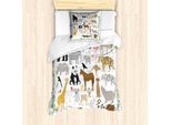 Abakuhaus Set Copripiumino Per Letti Singoli, Vari Animali Della Foresta, Antiacaro, Adatto A Chi Soffre Di Allergie, Con Federa, 135 Cm X 200 Cm - 80 X 80 Cm, Multicolore