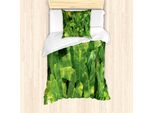 Abakuhaus Set Copripiumino Philodendron Per Letti Singoli, Foto Di Tropic Botanik, Antiacaro, Adatto A Chi Soffre Di Allergie, Con Federa, 135 Cm X 200 Cm - 80 X 80 Cm, Giallo Verde Oliva