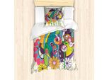 Abakuhaus Set Copripiumino Per Letti Singoli, Motivo Floreale, Antiacaro, Adatto A Chi Soffre Di Allergie, Con Federa, 135 Cm X 200 Cm - 80 X 80 Cm, Multicolore Guscio D'uovo