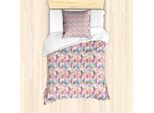 Abakuhaus Set Copripiumino Per Letto Singolo Philodendron, Foglie Colorate Doodle, Antiacaro, Adatto A Chi Soffre Di Allergie, Con Federa, 135 Cm X 200 Cm - 80 X 80 Cm, Multicolore