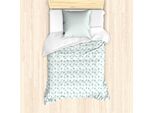 Abakuhaus Set Copripiumino Philodendron Per Letti Singoli, Arte Monocromatica Jungle, Antiacaro, Adatto A Chi Soffre Di Allergie, Con Federa, 135 Cm X 200 Cm - 80 X 80 Cm, Seafoam E Bianco