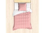 Abakuhaus Set Copripiumino Russo Per Letti Singoli, Motivi Slavi Monocromatici, Antiacaro, Adatto A Chi Soffre Di Allergie, Con Federa, 135 Cm X 200 Cm - 80 X 80 Cm, Vermiglio E Bianco
