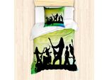 Abakuhaus Set Copripiumino Rock'n'Roll Per Letti Singoli, Energetic Rock Band, Antiacaro, Adatto A Chi Soffre Di Allergie, Con Federa, 135 Cm X 200 Cm - 80 X 80 Cm, Multicolore