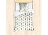 Abakuhaus Set Copripiumino Philodendron Per Letti Singoli, Summer Tropic, Antiacaro, Adatto A Chi Soffre Di Allergie, Con Federa, 135 Cm X 200 Cm - 80 X 80 Cm, Verde Reseda Blush