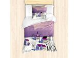 Abakuhaus Set Copripiumino Per Letto Singolo, Scena Grafica Di Paese, Antiacaro, Adatto A Chi Soffre Di Allergie, Con Federa, 135 Cm X 200 Cm - 80 X 80 Cm, Multicolore