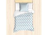 Abakuhaus Set Copripiumino LöWenzahn Per Letti Singoli, Motivi Floreali Acquerellati, Antiacaro, Adatto A Chi Soffre Di Allergie, Con Federa, 135 Cm X 200 Cm - 80 X 80 Cm, Grigio Blu