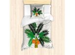 Set Copripiumino Botanico Abakuhaus Per Letti Singoli, Tropical Oasis Leaves, Antiacaro, Adatto A Chi Soffre Di Allergie, Con Federa, 135 Cm X 200 Cm - 80 X 80 Cm, Multicolore