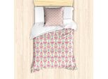 Set Copripiumino In Damasco Abakuhaus Per Letti Singoli, Fiori Moderni Vivaci, Antiacaro, Adatto A Chi Soffre Di Allergie, Con Federa, 135 Cm X 200 Cm - 80 X 80 Cm, Multicolore