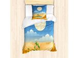 Abakuhaus Set Copripiumino Per Letti Singoli, Summer Desert, Antiacaro, Adatto A Chi Soffre Di Allergie, Con Federa, 135 Cm X 200 Cm - 80 X 80 Cm, Multicolore