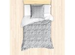 Abakuhaus Set Copripiumino Per Letto Singolo, Outline Camomilla, Antiacaro, Adatto A Chi Soffre Di Allergie, Con Federa, 135 Cm X 200 Cm - 80 X 80 Cm, Blu Scuro, Grigio, Bianco