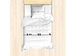 Abakuhaus Uccello Sul Filo Metallico Set Copripiumino Per Letti Singoli, Minimal Pigeon, Antiacaro, Adatto A Chi Soffre Di Allergie, Con Federa, 135 Cm X 200 Cm - 80 X 80 Cm, Grigio Antracite Bianco
