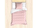 Set Copripiumino In Damasco Rosa Abakuhaus Per Letti Singoli, Stile Vittoriano Nostalgico, Antiacaro E Anallergico, Con Federa, 135 Cm X 200 Cm - 80 X 80 Cm, Rosa Pallido E Avorio