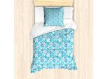 Abakuhaus Set Copripiumino Fiocco Di Neve Per Letti Singoli, Esclusivo Motivo A Fiocchi Di Neve Rotondi, Antiacaro E Anallergico, Con Federa, 135 Cm X 200 Cm - 80 X 80 Cm, Multicolore