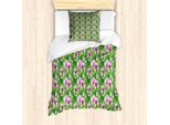 Abakuhaus Set Copripiumino Per Letto Singolo Philodendron, Fiori Tropicali Vivaci, Antiacaro, Adatto A Chi Soffre Di Allergie, Con Federa, 135 Cm X 200 Cm - 80 X 80 Cm, Magenta Scuro Blush
