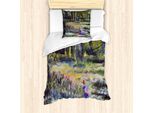 Abakuhaus Set Copripiumino Artistico Per Letti Singoli, Dipinto Paesaggistico Naturale, Antiacaro, Adatto A Chi Soffre Di Allergie, Con Federa, 135 Cm X 200 Cm - 80 X 80 Cm, Multicolore