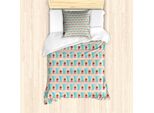 Set Copripiumino Abakuhaus Tea Party Per Letti Singoli, Tortine Al Cioccolato, Antiacaro, Adatto A Chi Soffre Di Allergie, Con Federa, 135 Cm X 200 Cm - 80 X 80 Cm, Beige Multicolore