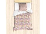 Abakuhaus Set Copripiumino Dai Colori Tenui Per Letti Singoli, Romantic Fallen Leaves, Antiacaro E Anallergico, Con Federa, 135 Cm X 200 Cm - 80 X 80 Cm, Champagne E Multicolore
