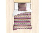 Abakuhaus Set Copripiumino Azteco Per Letti Singoli, Motivo Etnico Orizzontale, Antiacaro, Adatto A Chi Soffre Di Allergie, Con Federa, 135 Cm X 200 Cm - 80 X 80 Cm, Multicolore