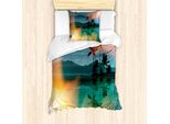 Abakuhaus Set Copripiumino Nottocean Per Letti Singoli, Motivo Mare E Palme, Antiacaro, Adatto A Chi Soffre Di Allergie, Con Federa, 135 Cm X 200 Cm - 80 X 80 Cm, Multicolore