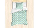Abakuhaus Set Copripiumino Succulento Per Letti Singoli, Motivo Desert Plantation, Antiacaro, Adatto A Chi Soffre Di Allergie, Con Federa, 135 Cm X 200 Cm - 80 X 80 Cm, Sky Blue Multicolor