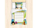 Set Copripiumino Abakuhaus Luau Per Letti Singoli, Uccellini Hawaiani Felici, Antiacaro, Adatto A Chi Soffre Di Allergie, Con Federa, 135 Cm X 200 Cm - 80 X 80 Cm, Azzurro Pallido Multicolore