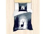 Abakuhaus Wild Jagen Set Copripiumino Per Letti Singoli, Mystic Wild Animal, Antiacaro, Adatto A Chi Soffre Di Allergie, Con Federa, 135 Cm X 200 Cm - 80 X 80 Cm, Violet Blue Purpleblue