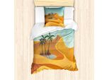 Abakuhaus Set Copripiumino Per Letti Singoli, Hills Palme Con Laghetto, Antiacaro, Adatto A Chi Soffre Di Allergie, Con Federa, 135 Cm X 200 Cm - 80 X 80 Cm, Multicolore