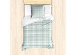 Abakuhaus Set Copripiumino Dai Colori Tenui Per Letti Singoli, Motivo A Quadri Pastello, Antiacaro E Anallergico, Con Federa, 135 Cm X 200 Cm - 80 X 80 Cm, Blu Cadetto E Beige