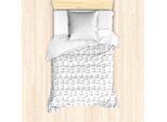 Abakuhaus Set Copripiumino Per Letti Singoli, Doodle Scribbles Di Kirschen, Antiacaro, Adatto A Chi Soffre Di Allergie, Con Federa, 135 Cm X 200 Cm - 80 X 80 Cm, Grigio Chiaro E Bianco