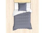 Abakuhaus Set Copripiumino Per Letti Singoli, Motivi Floreali Monocromatici, Antiacaro, Adatto A Chi Soffre Di Allergie, Con Federa, 135 Cm X 200 Cm - 80 X 80 Cm, Viola Blu Bianco Sporco