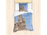 Abakuhaus Set Copripiumino Per Letto Singolo, Foto Fortress Sand Beach, Antiacaro, Adatto A Chi Soffre Di Allergie, Con Federa, 135 Cm X 200 Cm - 80 X 80 Cm, Pale Sky Blue Sepia