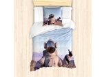 Set Copripiumino Da Viaggio Abakuhaus Per Letti Singoli, Astronaut Die Daumen, Antiacaro, Adatto A Chi Soffre Di Allergie, Con Federa, 135 Cm X 200 Cm - 80 X 80 Cm, Multicolore