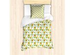 Abakuhaus Set Copripiumino Per Letti Singoli, Avocado E Limoni Tagliati, Antiacaro, Adatto A Chi Soffre Di Allergie, Con Federa, 135 Cm X 200 Cm - 80 X 80 Cm, Multicolore