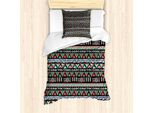 Abakuhaus Set Copripiumino Azteco Per Letti Singoli, Stile Etnico Con Triangoli Artistici, Antiacaro E Anallergico, Con Federa, 135 Cm X 200 Cm - 80 X 80 Cm, Multicolore