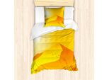 Abakuhaus Set Copripiumino Per Letti Singoli, Sand Hills Sun E Impronte, Antiacaro, Adatto A Chi Soffre Di Allergie, Con Federa, 135 Cm X 200 Cm - 80 X 80 Cm, Giallo Arancione
