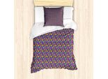 Abakuhaus Set Copripiumino Astratto Per Letti Singoli, Vibrant Small Big Squares, Antiacaro, Adatto A Chi Soffre Di Allergie, Con Federa, 135 Cm X 200 Cm - 80 X 80 Cm, Multicolore