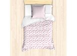 Abakuhaus Set Copripiumino Con Stampa Gufo Per Letti Singoli, Feminine Birdies, Antiacaro, Adatto A Chi Soffre Di Allergie, Con Federa, 135 Cm X 200 Cm - 80 X 80 Cm, Marigold-Baby-Rosa