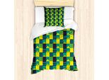 Abakuhaus Set Copripiumino Per Letti Singoli, Forme Geometriche Simmetriche, Antiacaro, Adatto A Chi Soffre Di Allergie, Con Federa, 135 Cm X 200 Cm - 80 X 80 Cm, Multicolore