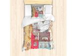 Abakuhaus Set Copripiumino Per Letto Singolo, Acquerello, Architettura Di Riga, Antiacaro, Adatto A Chi Soffre Di Allergie, Con Federa, 135 Cm X 200 Cm - 80 X 80 Cm, Multicolore