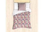 Set Copripiumino Retrò Abakuhaus Per Letti Singoli, Motivi Cocktail Vintage, Antiacaro, Adatto A Chi Soffre Di Allergie, Con Federa, 135 Cm X 200 Cm - 80 X 80 Cm, Multicolore