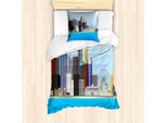 Abakuhaus Singapore Set Copripiumino Per Letti Singoli, Edifici Urbani E Fiume, Antiacaro, Adatto A Chi Soffre Di Allergie, Con Federa, 135 Cm X 200 Cm - 80 X 80 Cm, Multicolore