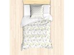 Abakuhaus Set Copripiumino Per Letti Singoli, Semplici Tonalità Primaverili Floreali, Antiacaro, Adatto A Chi Soffre Di Allergie, Con Federa, 135 Cm X 200 Cm - 80 X 80 Cm, Malva Chiaro, Terra, Giallo