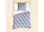 Abakuhaus Set Copripiumino Per Letto Singolo, Motivo Astratto A Piume Paisley, Antiacaro E Anallergico, Con Federa, 135 Cm X 200 Cm - 80 X 80 Cm, Viola Pastello E Blu Cielo