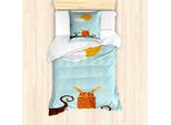 Abakuhaus Set Copripiumino Con Stampa Gufo Per Letti Singoli, Sleepy Vogel Sunburst, Antiacaro, Adatto A Chi Soffre Di Allergie, Con Federa, 135 Cm X 200 Cm - 80 X 80 Cm, Multicolore
