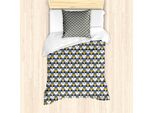 Abakuhaus Set Copripiumino Astratto Per Letti Singoli, Triangoli E Poligoni, Antiacaro, Adatto A Chi Soffre Di Allergie, Con Federa, 135 Cm X 200 Cm - 80 X 80 Cm, Giallo Scuro, Blu, Grigio