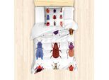 Abakuhaus Set Copripiumino Per Letti Singoli, Diversi Modelli Creeping, Antiacaro, Adatto A Chi Soffre Di Allergie, Con Federa, 135 Cm X 200 Cm - 80 X 80 Cm, Multicolore